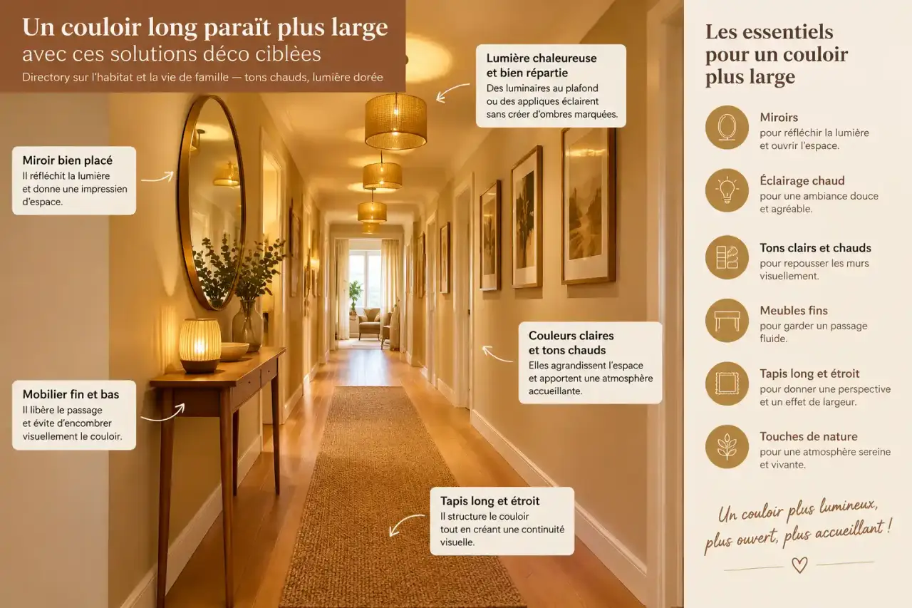 Un couloir long paraît plus large avec ces solutions déco ciblées