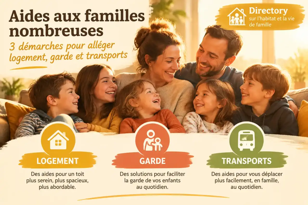 Aides aux familles nombreuses : 3 démarches pour alléger logement, garde et transports